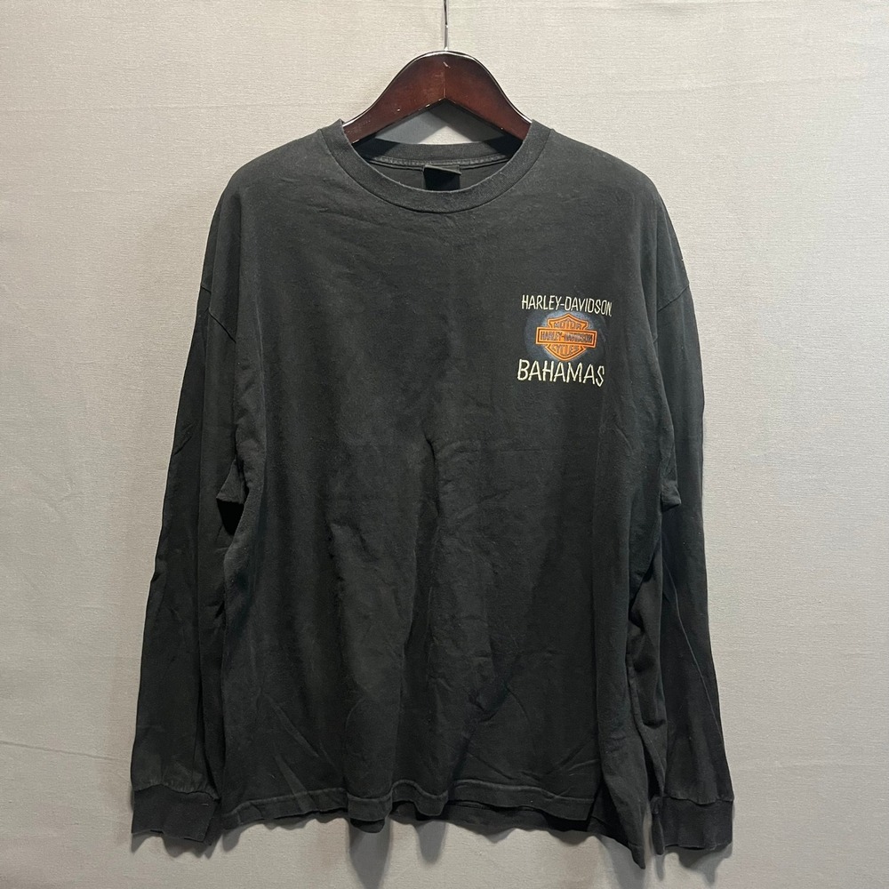 Harley-Davidson Bahamas Long Sleeve Graphic T-Shirt Mens Black XL Sunset Rider